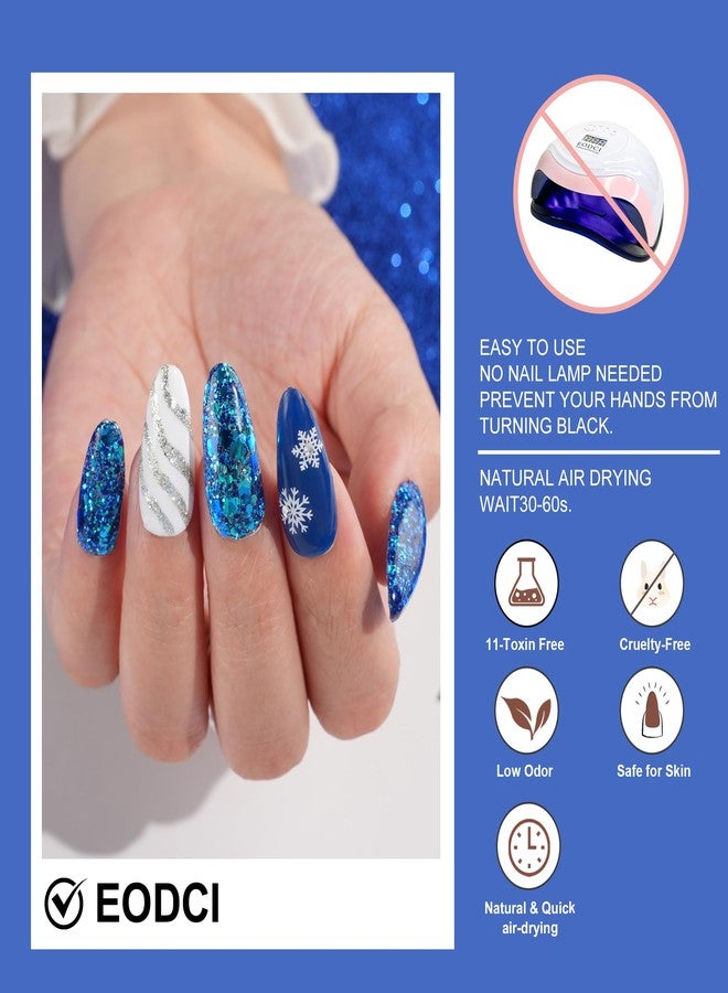 EODCI Glitter Chameleon Blue Dip Powder, 1 Oz/28g Nail Dipping Powder for DIY Manicure, Salon at Home, Easy to Use, No Nail Lamp Needed, Long Lasting, Shimmery Finish - Image 5